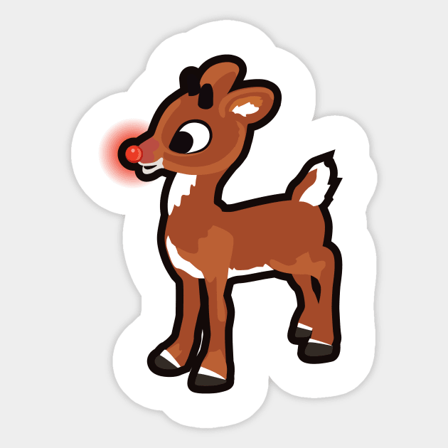 Rudolph the red nosed reindeer Sticker by LaughingDevil